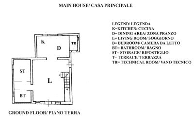 Casale in vendita Marciano della Chiana, Toscana:  RIF 3055 Grundriss HH EG