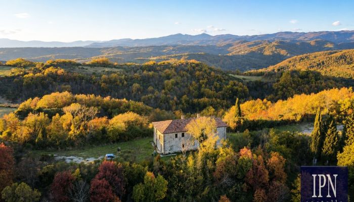 Casale in pietra sull'Appennino umbro – 227 mq con dependance, 5 ettari, vista su Città di Castello